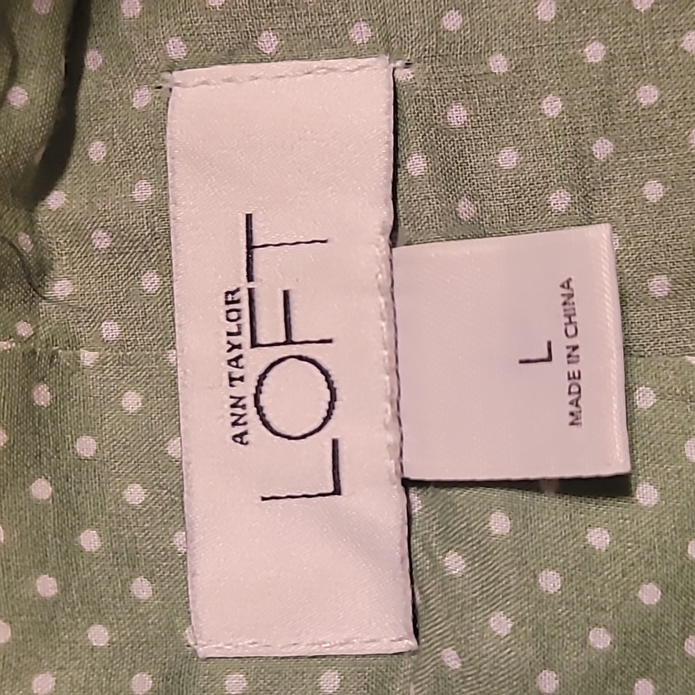 Ann Taylor Loft Navy Jacket w/belt, Sz. L - Picture 9 of 10